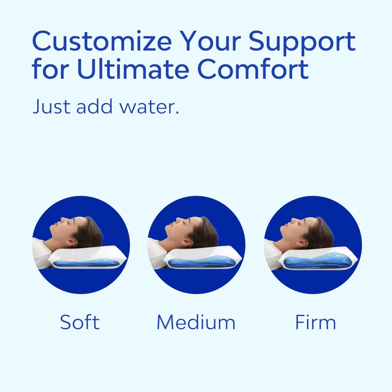 Mediflow Elite Collection Water Pillow - Orthopedic Neck Pain Relief, Adjustable for Sleeping (Single, White) - Image 4